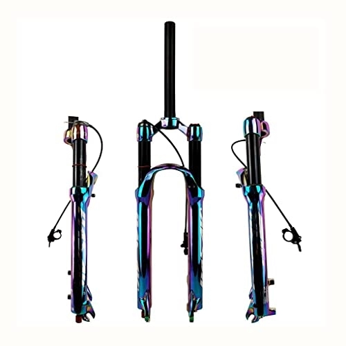 Mountain Bike Fork : LHHL Mountain Front Fork 27.5" 29" Air Pressure Suspension Fork 100mm Travel Aluminum Alloy XC Bicycle Forks 1-1 / 8" Straight Tube Disc Brake QR 9MM Fork Bicycle Accessories
