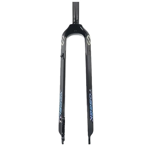 Mountain Bike Fork : LHHL MTB 26 / 27.5 / 29" Inch Rigid Fork Disc Brake 9X100mm QR Carbon Fiber Bike Front Forks 1-1 / 8" Straight Tube Threadless Mountain Bicycle Forks (Color : Black, Size : 27.5")