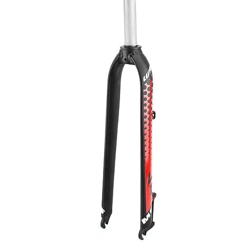 Mountain Bike Fork : LHHL MTB 26 / 27.5 / 29" Inch Rigid Fork QR 9x100mm Disc Brake Aluminum Alloy Ultralight Bicycle Forks 1-1 / 8” Straight Tube Mountain Bike Threadless Front Forks (Color : Red, Size : 29")