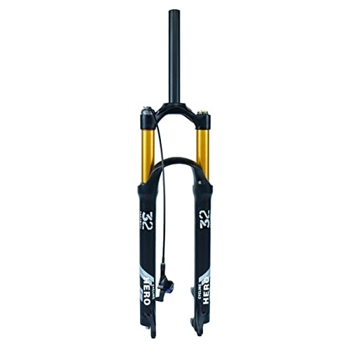 Mountain Bike Fork : LHHL MTB Air Fork 26 27.5 29 Inch Mountain Bike Suspension Fork 1-1 / 8 Straight Tube Bicycle Magnesium Alloy Suspension Fork QR Travel 100mm Manual / Remote (Color : Remote, Size : 27.5 inch)