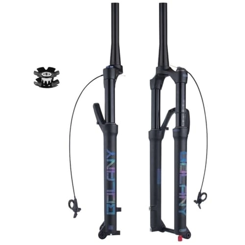 Mountain Bike Fork : LHHL MTB Air Suspension Forks 26 / 27.5 / 29 In Rebound Adjustment Thru Axle 15x100 Bicycle Front Fork 120mm Travel Air Damping For 2.4" Tire QR Mountain Bike (Color : Black, Size : 26inch)
