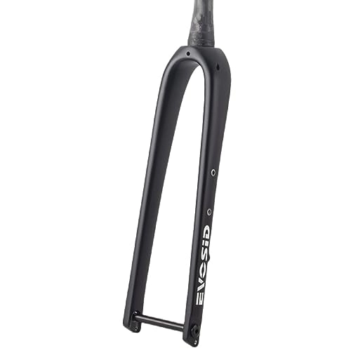 Mountain Bike Fork : LHHL Road Bike Fork Full Carbon Fiber Rigid Forks 1-1 / 8'' Tapered 700c Bicycle Front Fork Thru Axle 12x100mm V / Disc Brake (Color : Matte White, Size : 700c)