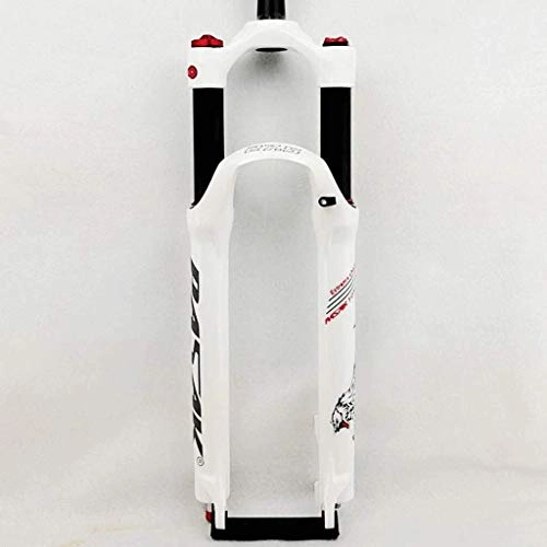 Mountain Bike Fork : Lsqdwy 26 / 27.5 / 29 Inch Mountain Bike Air Pressure Suspension Fork Gas Fork Shoulder Control Remote Control Damping Turtle Free Of Charge (Color : White, Size : 27.5)
