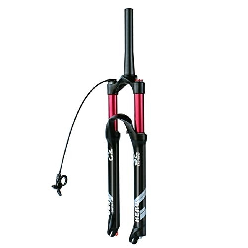 Mountain Bike Fork : LSRRYD Mountain Bike Front Fork 26 27.5 29" MTB Cycling Front Suspension Fork 1-1 / 8" And 1-1 / 2" QR 9mm With Rebound Adjustment 100mm Travel Ultralight 1640g (Color : Cone RL, Size : 26in)