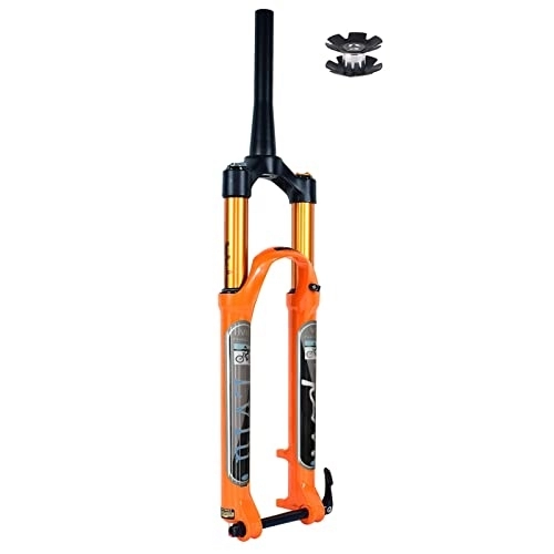 Mountain Bike Fork : LvTu DH MTB Bike Front Fork 27.5 / 29 Inch 15x100mm Axle Travel 130mm Rebound Adjust Ultralight Air Mountain Bike Suspension Forks (Color : Orange Tapered Manual, Size : 29 inch)