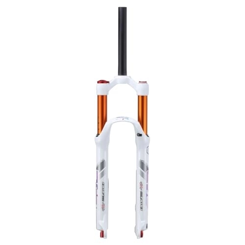Mountain Bike Fork : LvTu Mountain Bike Fork Air Suspension 26 27.5 White, 1-1 / 8" Straight, 9mm QR, Manual Lockout, 120mm Travel, Unisex's (Size : 27.5 inch)