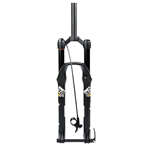 Mountain Bike Fork : Mdjywl MTB Forks 26 27.5 29 Inch Mountain Bike Fork DH Fork Bicycle Air Suspension Straight 1-1 / 8" Travel 135mm MTB Disc Brake Fork Through Axle 15mm RL for Bike (Color : BLACK, Size : 26INCH)