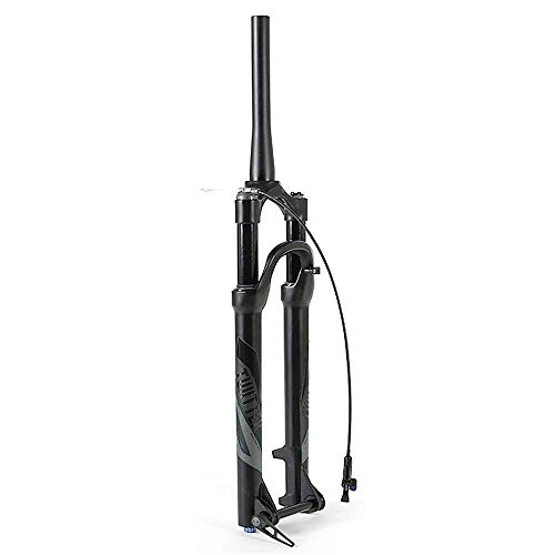 Mountain Bike Fork : MDZZ Mountain Bike Bicycle Fork 27.5" 29" MTB Remote control adjustable Air Pressure Shock Absorber Disc Brake (Color : Grey, Size : 27.5in)