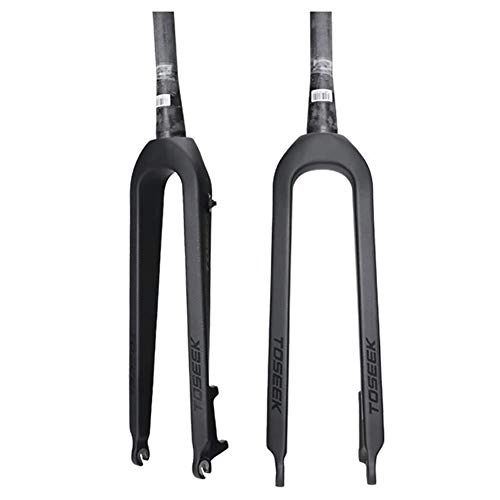 Mountain Bike Fork : MEILINL 3K MTB Carbon Fibre Hard Front Fork Disc Brake Mountain Bikes Suspension Straight Tube Can Be Quick Disassembly And Assembled Duable And Sturdy (1-1 / 8"Unthreaded), Black, 26In
