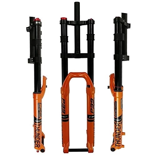 Mountain Bike Fork : Mountain bike air pressure shoulder shock absorbers fork damping gold tube air fork shoulder control 27.5 / 29 "15mm barrel shaft tortoise supporting oil pressure disc brake ( Color : Orange 29 Air Fork