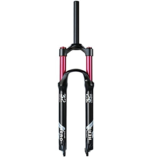 Mountain Bike Fork : Mountain Bike Air Suspension Fork ， Travel 140mm 1-1 / 8" Straight / Tapered Tube QR 9mm Bicycle Accessories Front Forks (Color : Straight Manual, Size : 29 inches)