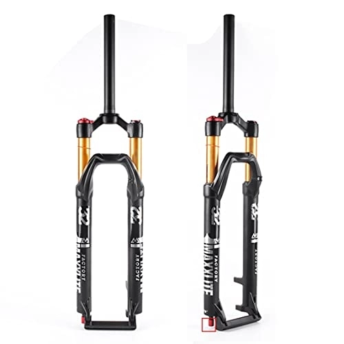 Mountain Bike Fork : Mountain Bike Air Suspension Forks, 27.5 / 29 inch MTB Bicycle Front Fork with Rebound Adjustment, 100mm Travel 28.6mm QR 9mm Threadless Steerer (Color : Black, Size : 27.5inch)