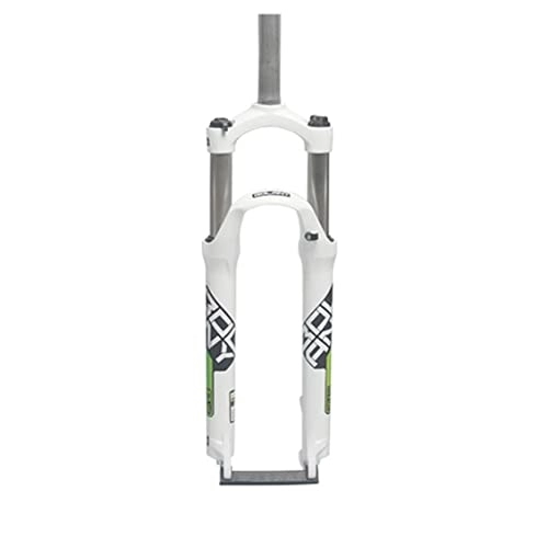 Mountain Bike Fork : Mountain Bike Suspension Forks, 24 inch MTB Bicycle Front Fork with Rebound Adjustment, Spring Straight 1-1 / 8", 100mm Travel QR 9mm Threadless Steerer (Color : White4, Size : 24inch)