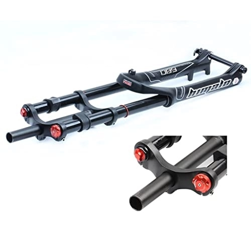 Mountain Bike Fork : Mountain Bike Suspension Front Fork DH 26 27.5 29 MTB Downhill Fork Air / Oil Pressure economy Disc Brake 1-1 / 8 Bicycle Double Crown Fork FR AM (Color : OIL THRU AXLE, Size : 27.5) (Oil Thru Axl