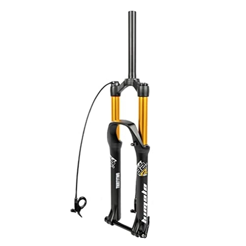 Mountain Bike Fork : MTB Air Fork 26 / 27.5 / 29 Inch Mountain Bike Suspension Forks Travel 130mm Rebound Adjustable Remote Lockout 1-1 / 8'' Straight / Tapered Fork Thru Axle 15x100mm XC / AM ( Color : Gold Straight , Size : 29