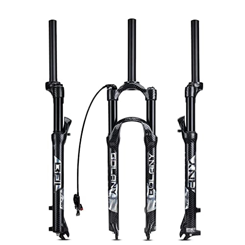 Mountain Bike Fork : MTB Fork Mountain Bike Suspension Fork Bike Fork Carbon Pattern MTB Air Suspension 29inch Magnesium Alloy Quick Release Disc Brake Fork Fork Travel 120MM For Bicycle Parts (Color : RL)