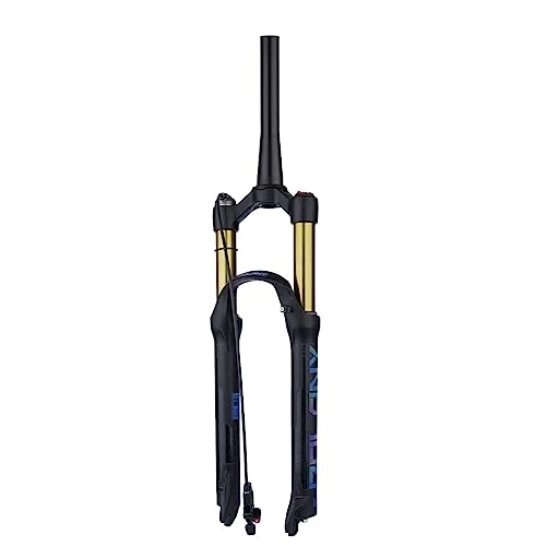 Mountain Bike Fork : MTB Suspension Fork 26 / 27.5 / 29 Inches, Straight Tube Spring Front Fork Travel 120mm Mountain Bike Fork Manual Locking XC Bicycle Forks, Gold2, 27.5inch