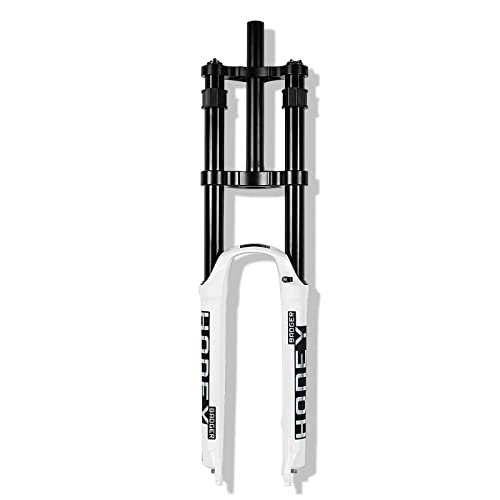 Mountain Bike Fork : PHOCCO 26 / 27.5 / 29 In MTB Downhill Fork Straight Tube Travel 140mm Mountain Bike Air Suspension Fork QR 9mm Double Shoulder Fork (Color : White, Size : 27.5inch)