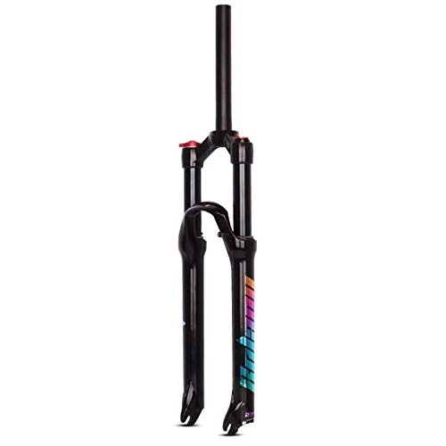 Mountain Bike Fork : Pkssswd Bike Fork 26 / 27.5 / 29 Inch Ultra Light Bicycle Suspension Fork MTB Air Shock Absorber Disc Brake Straight 1-1 / 8" HL Travel 105mm QR -G (Color : BLACK, Size : 29IN)