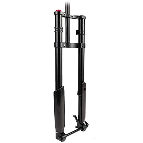 Mountain Bike Fork : Pkssswd MTB Bike Suspension Fork 26 / 24 Inch BMX 160mm Travel Bicycle DH Fork Magnesium Alloy Downhill Forks 15mm Through Axle 1-1 / 8" Threadless Mountain Bikes Fork -G (Color : BLACK)