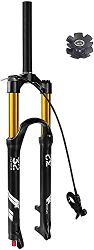 Mountain Bike Fork : QDY -26 / 27.5 / 29 Inch Travel 140Mm MTB Air Suspension Fork, Rebound Adjust 1-1 / 8" Straight / Tapered Tube QR 9Mm Manual / Remote Lockout Mountain Bike Front Forks, Straight Remote, 29 inch