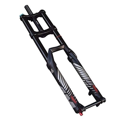 Mountain Bike Fork : QFWRYBHD Bicycle Double Shoulder Fork Air Suspension Fork 15mm Thru Axis 140 Travel MTB AM DH Mountain Bicycle Oil and Gas Fork open file 100mm (Color : 27.5 inch)