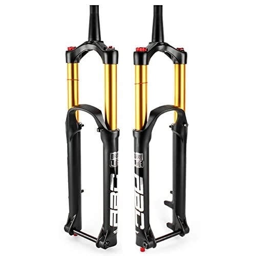 Mountain Bike Fork : QFWRYBHD MTB Fork 27.5 29 Inch MTB Suspension Fork Travel 170mm 1-1 / 2 Tapered Tube Mountain Bike Forks Manual Lockout Disc Brake (Color : Svart, Size : 27.5)