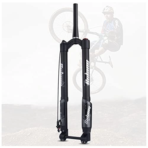 Mountain Bike Fork : QHIYRZE Downhill Mountain Bike Suspension Fork 26 27.5 29 Inch DH MTB Inverted Air Fork Travel 150mm Adjustable Rebound Tapered Front Fork Thru Axle Boost 15x110mm (Color : Remote)