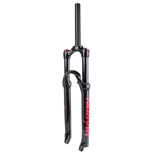 Mountain Bike Fork : QHY 26 / 27.5 / 29 Inch Bike Air Fork MTB Bicycle Suspension Fork, Straight Steerer Front Fork 100mm Travel Manual Lockout 9mmQR (Color : Red, Size : 26in)