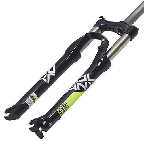 Mountain Bike Fork : QHY Bicycle Fork 26 / 27.5 / 29 Inch MTB Bike Suspension Fork Straight 1-1 / 8" Disc Brake QR Wheel Hand Control HL 2543G (Color : Green, Size : 27.5in)