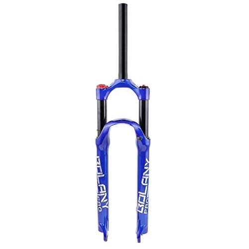 Mountain Bike Fork : QHY Bicycle forks MTB Bike Suspension Fork 26" 27.5" 29" Inch 1 / 1-8" Disc Brake Bicycle Fork Air Shock 100mm Travel 9mm QR 100mm Axle (Color : Blue, Size : 29")