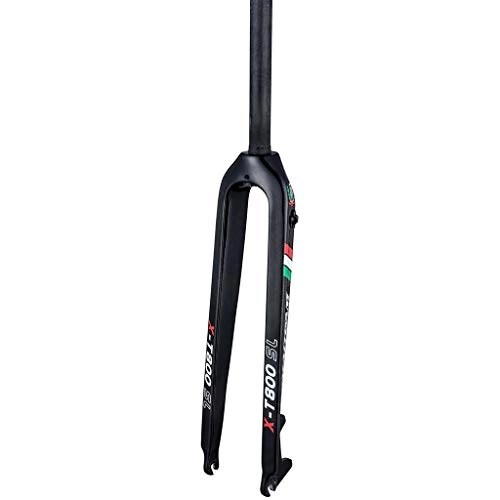 Mountain Bike Fork : QHY Bicycle Front Fork 26" / 27.5" / 29" Rigid Forks Lightweight Full Carbon Fiber MTB Bike Front Fork Disc Brake 559g 9MM QR (Color : Black, Size : 26inch)