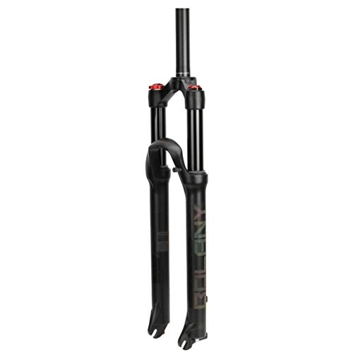 Mountain Bike Fork : QHY Bicycle Suspension Fork MTB 26" 27.5" 29" Mountain Bike Air Fork Damping Adjustment HL 1-1 / 8 1-1 / 2 Travel 100mm (Color : 1-1 / 8 Black, Size : 29inch)