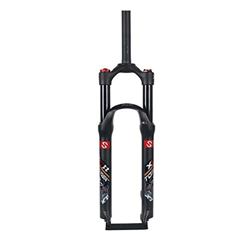 Mountain Bike Fork : QHY HL 26 / 27.5 / 29 Inch MTB Bicycle Suspension Fork 120MM 1 1 / 8'' Fork Rebound Adjust Thru Axle 15 * 100mm (Color : Straight pipe HL-B, Size : 26in)