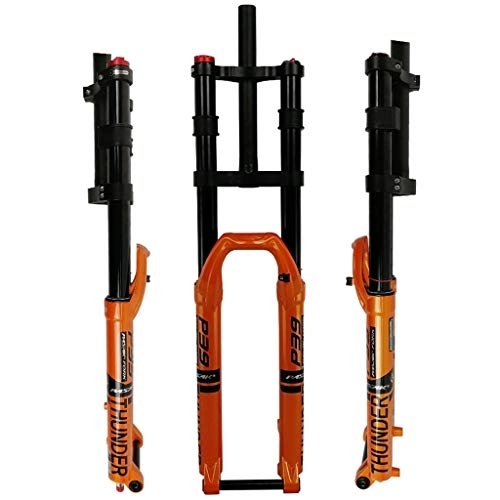 Mountain Bike Fork : QHY Mountain Bicycle Suspension Forks, 26 / 27.5 / 29 Inch Rebound Adjust Thru Axle 15 * 110mm MTB Bike Front Fork With Rebound, 160mm Travel 28.6mm (Color : Orange, Size : 26 inches)