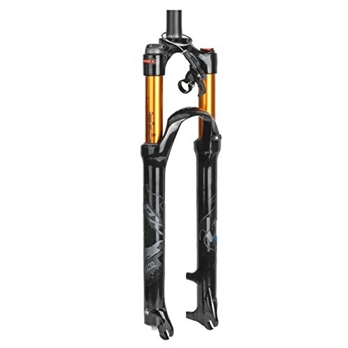 Mountain Bike Fork : QHY MTB Air Fork 26 / 27.5 / 29 Inch Mountain Bike Suspension Fork Straight 1-1 / 8" Travel 100mm XC Bicycle QR Hand Control Remote Control HL / RL 1650G (Color : Black RL, Size : 29in)