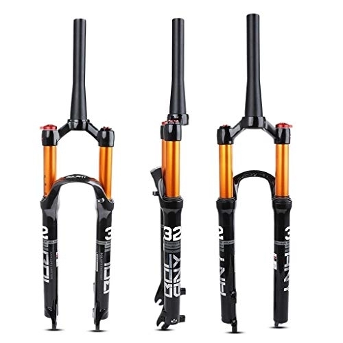 Mountain Bike Fork : QHY MTB Mountain Bike Suspension Fork 26 27.5 29 Inch Air Fork Cone Tube 1-1 / 2" XC Bicycle QR Hand Control Remote Control Travel 120mm 1650g HL / RL (Color : Hand control, Size : 26in)