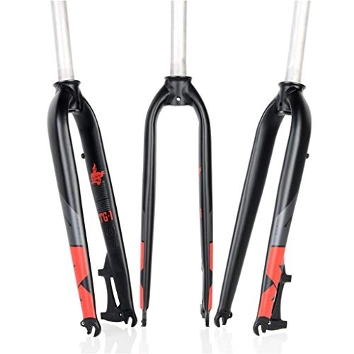 Mountain Bike Fork : QHY Rigid Forks Mountain Bike Front Fork For 26 27.5 29 Inch Bicycle Wheel MTB Cycling Fork Disc Brake 1-1 / 8" 820G (Color : Red, Size : 27.5inch)