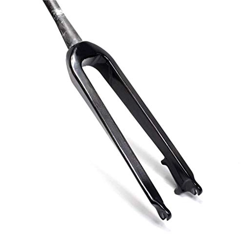 Mountain Bike Fork : QWE Cycling Fork 26 27.5 Inch Mountain Bike 3K Carbon Fibre Fork Ultralight Disc Brake 1-1 / 8", Bicycle Accessories DOISLL (Color : Bright black)