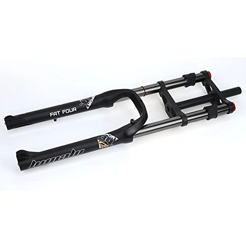 Mountain Bike Fork : RUJIXU E-Bike Fat Fork 26X4.0 MTB Suspension Fork Disc Brake Mountain Bike Fork Air Damping 1-1 / 8" Steerer Bicycle Fork 170mm Travel QR ATB / BMX (Color : Black, Size : 26'')