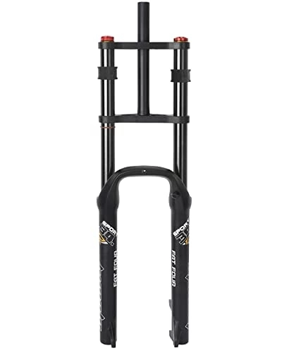 Mountain Bike Fork : RUJIXU Fat Bike Forks 26 4.0 Mountain Bike Suspension Fork BMX E-Bike Air Front Fork Disc Brake Bicycle Straight 1-1 / 8 MTB 170mm Travel 2850g (Color : Black)