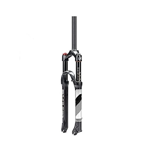 Mountain Bike Fork : SHENYI 26 / 27.5 / 29inch Bicycle Fork 120mm Travel Air Suspension Fork 9mm QR Straight / Tapered Tube MTB Fork Mountain Bike Parts (Color : 26-Manual-Straight)