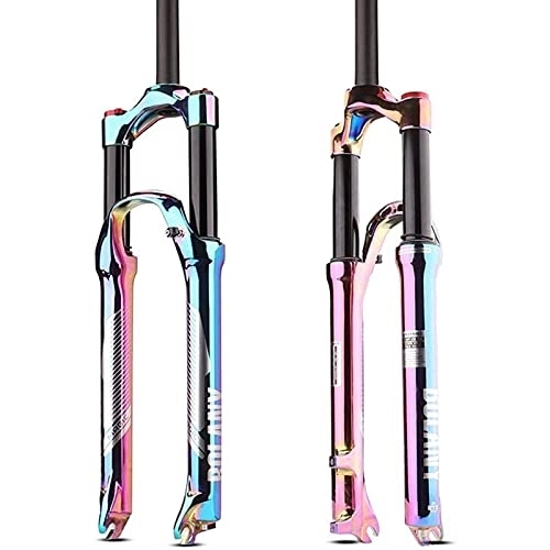 Mountain Bike Fork : SJHFG 27.5 / 29 inch Supension fork 120mm Air Fork Aluminum Alloy Straight Steerer CNC Colorful Mountain Bike Forks fork (Size : 27.5")