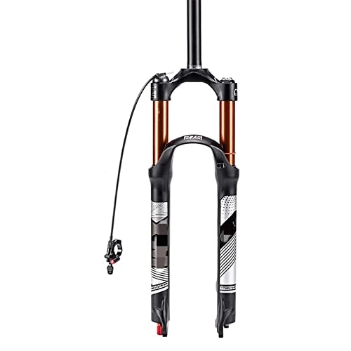 Mountain Bike Fork : SORBEZ Bicycle Fork Bike Air Suspension Fork 26 / 27.5 / 29 Inch Manual / remote Mountain Bike Fork with 120mm Trave MTB Part (Color : 26-Remote-Straight)