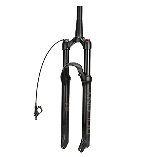 Mountain Bike Fork : SuIcra Bike Fork Air With Rebound Adjustment MTB Front Suspension 26 / 27.5 / 29er Straight / Tapered RL / HL Bicycle Suspension Trip 100mm Quick Release (Color : Tapered Remote, Size : 27.5in)