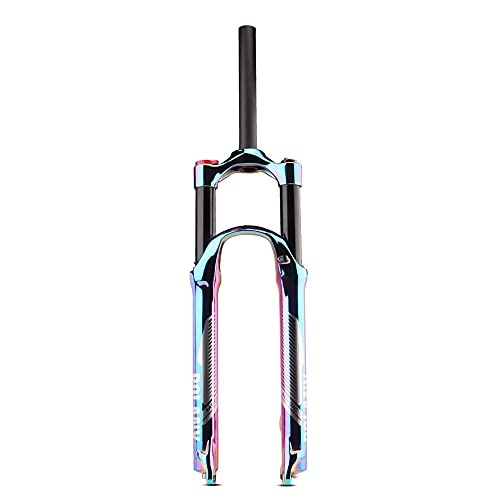 Mountain Bike Fork : Suspension Air Fork MTB Bike Straight Fork Spread 100mm Travel Bicycle Air Forks Aluminum Alloy For Mountain Bike 9MM Quick Release (Size : 27.5in)