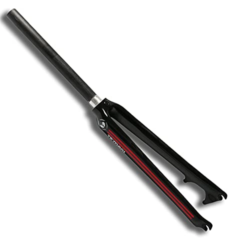 Mountain Bike Fork : T800 Full Carbon Mountain Bike Straight Forks Disc Brake Fork, Glossy Or Frosted 28.6Mm / 1-1 / 8"*700 * 23C Super Light And High Strength Hard Fork for Road XC, Red, For 700C