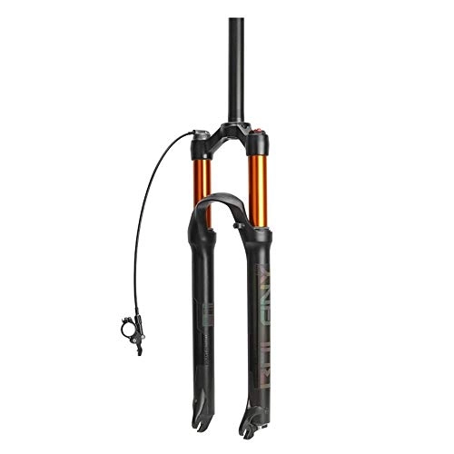 Mountain Bike Fork : TianyiTrade 26" 27.5" 29" MTB Mountain Bike Suspension Fork, Aluminum Alloy Remote Lock Disc Brake 1-1 / 8 Cycling Air Fork (Design : A, Size : 26inch)