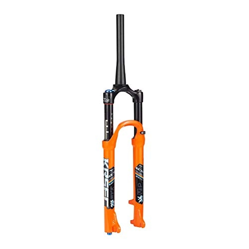 Mountain Bike Fork : TianyiTrade Tapered Bike Suspension Fork 26 Inch 27.5 Inch 29 Inch Disc Brake MTB Air Fork Aluminum Magnesium Alloy (Color : Orange, Size : 29 inch)