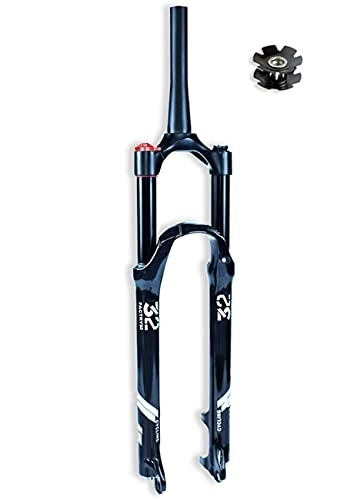 Mountain Bike Fork : TOMYEUS Aluminum Alloy Mountain Bike Front Forks 26 / 27.5 / 29 Inch, Bicycle Shock Absorber 1-1 / 8 ” MTB Bicycle Fork Disc Brake 140mm Travel (Color : Tapered Manual lockout, Size : 27.5 inch)